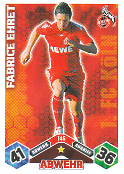 Fabrice Ehret 1. FC Koln 2010/11 Topps MA Bundesliga #146